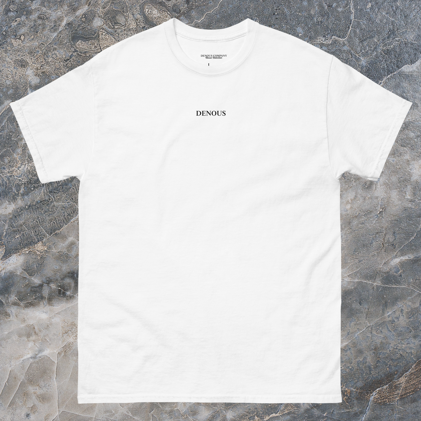 Camiseta manga corta Denous Classic tipografía White